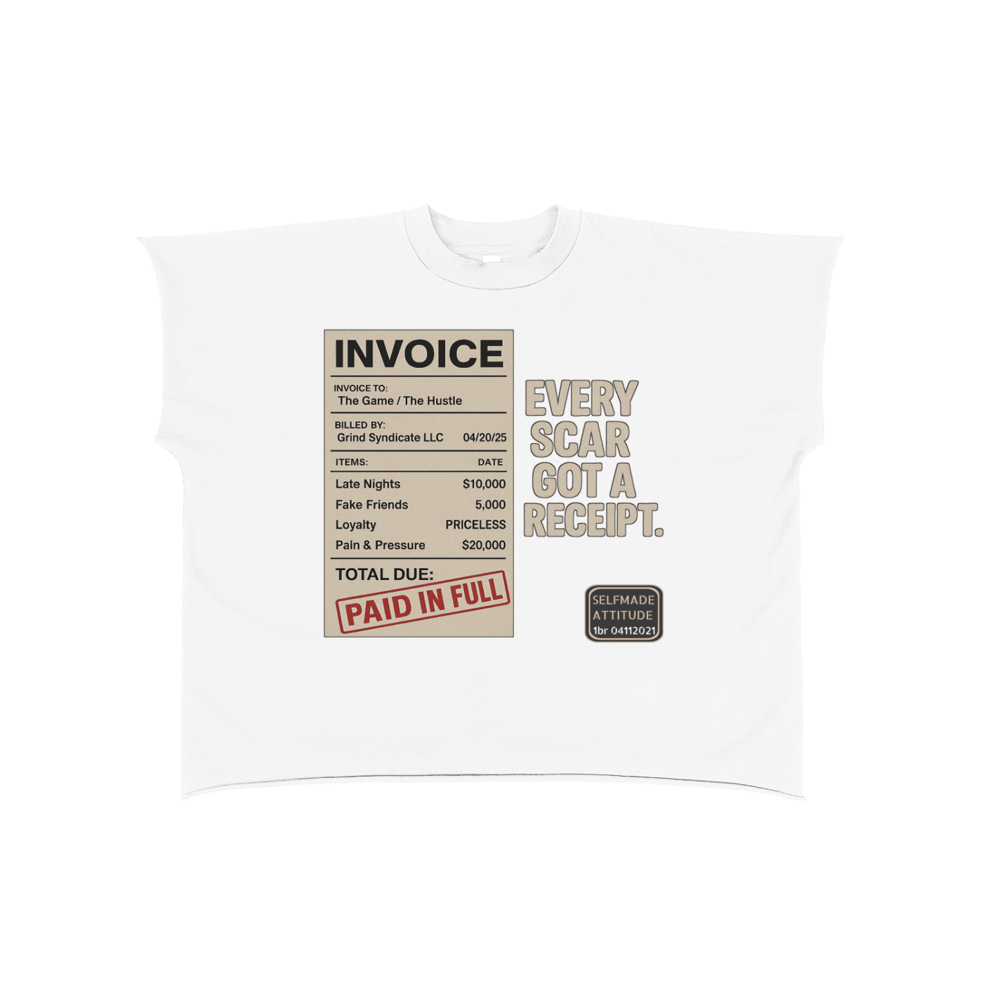 Raw Edge Boxy Non-Shrink T-Shirt